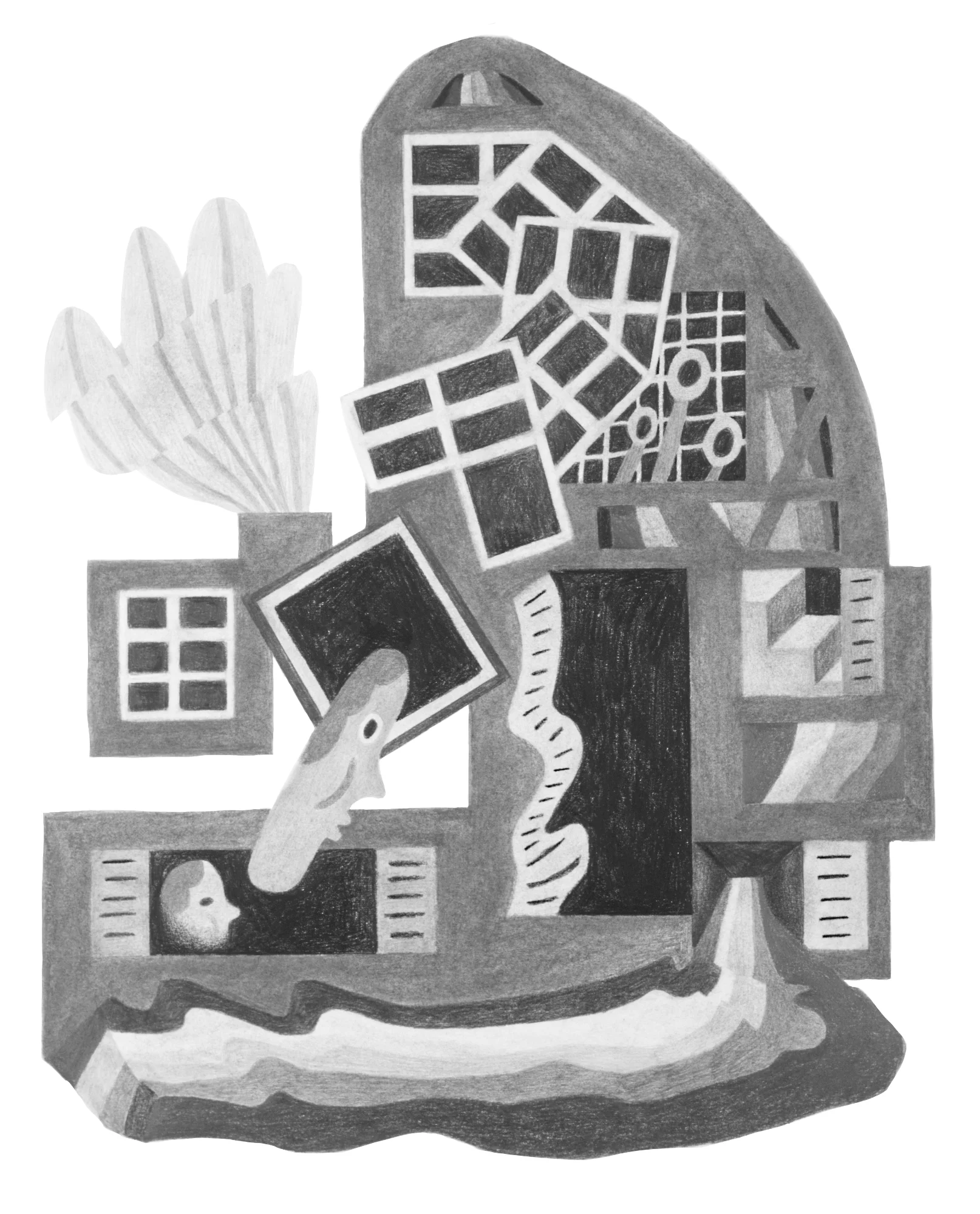 Unreal Estate drawing of impossible architectural elements